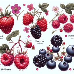 Illustration identifying common edible berries