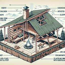 Illustration of a long-term survival shelter