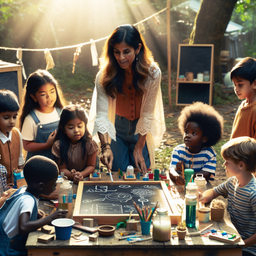 Teacher Instructing Children